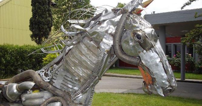 Art from metal recycling.